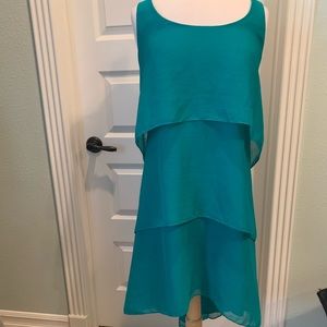 ANN TAYLOR GREEN LAYERED PARTY DRESS. SIZE 12.NICE